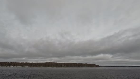 Time lapse video on the river and clouds.