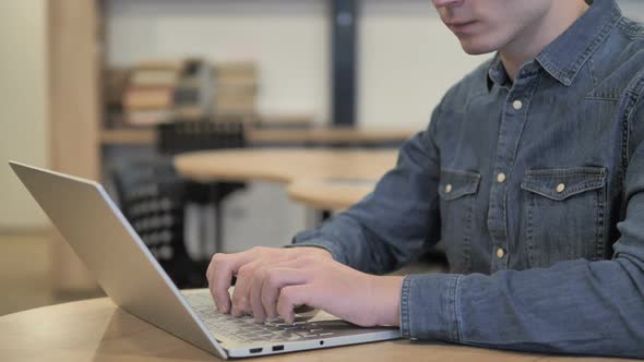 Loss Tense Creative Man Working on Laptop