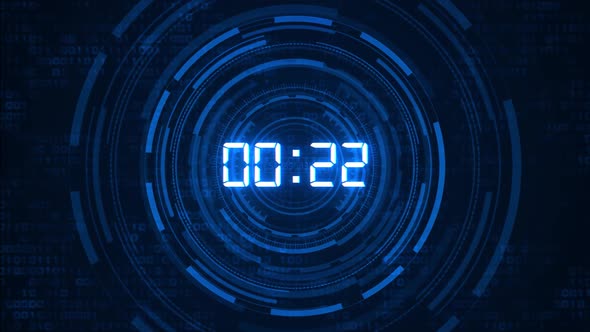 Abstract Futuristic Technology Digital number timer concept and countdown 