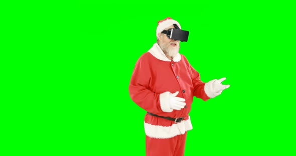 Santa claus using virtual glasses