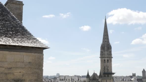 Old church Saint-Pierre in Lower Normandy city of Caen by the day 4K 3840X2160 UltraHD footage - Sai