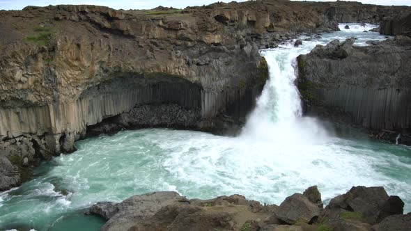 The Aldeyjarfoss Waterfall in North Iceland