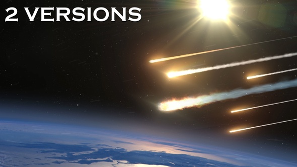 Asteroids Meteors Burning in Earth Atmosphere- 2 Pack