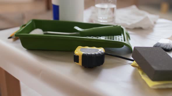 Tools for Repair and Home Improvement on Table