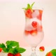 Strawberry water  glass with ice and strawberries - VideoHive Item for Sale