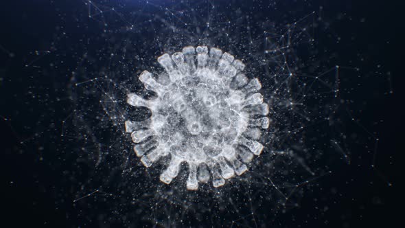 Loop Rotation of Coronavirus COVID-2019 In 4K