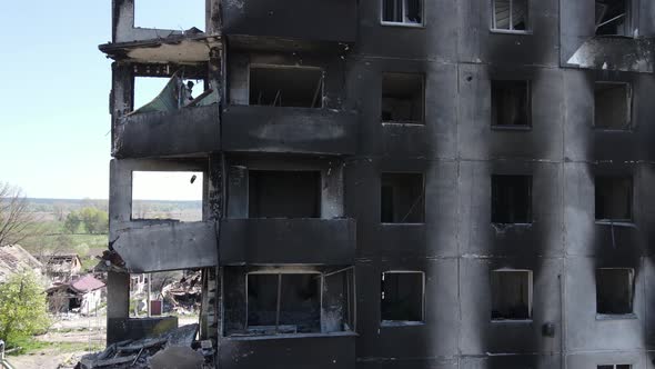 Consequences of the War  Ruined Residential Building in Borodyanka Ukraine