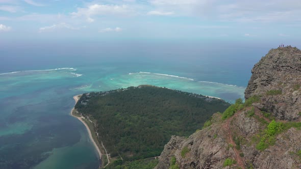 View From the Height of the Snowwhite Beach of Le Morne on the Island of Mauritius in the Indian