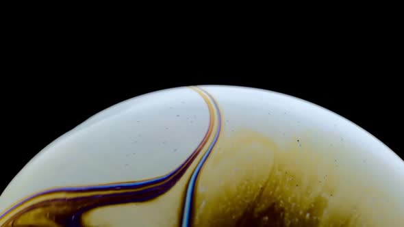 Virtual Reality Space with Abstract Multicolor Psychedelic Planet. Closeup Soap Bubble Like an Alien