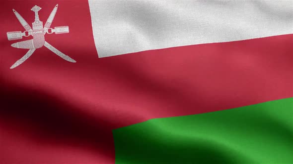 Oman Flag Seamless Closeup Waving Animation