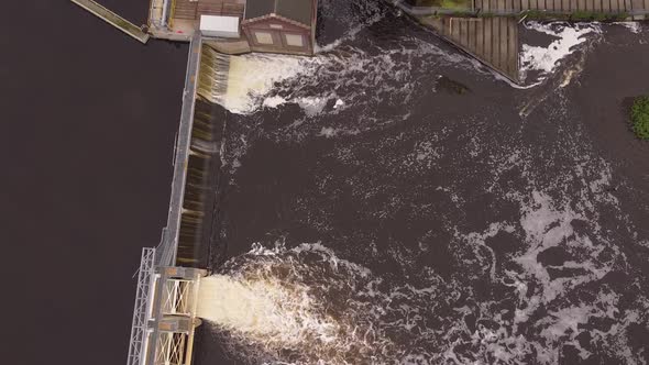 Top Down Of Otto C. Eckert Municipal Power Plant - Lansing Michigan - Grand River and Coolant Inlet