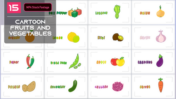 Cartoon Fruits And Vegetables