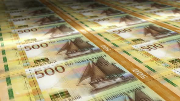 Norway Krone money sheet printing seamless loop