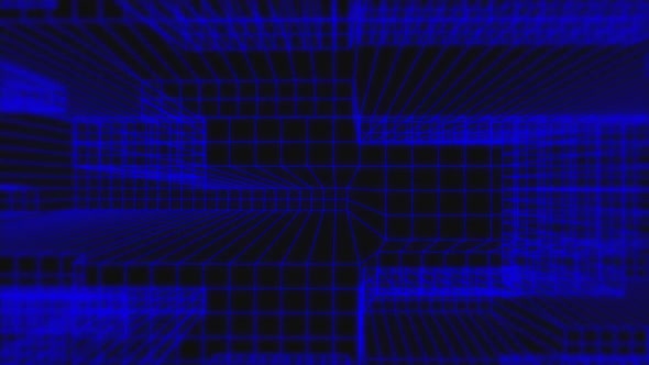 Blue Wireframe Grid Retro Technology Background alt