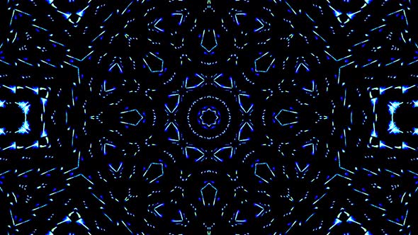 Bright abstract light governing blue color, kaleidoscope alt