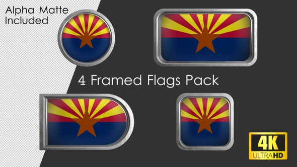 Arizona State Flag Framed