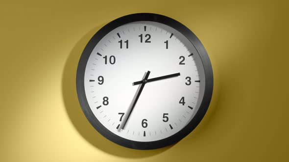 Clock Face On Yellow Wall