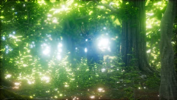 Great Red Deer in a Green Forest alt