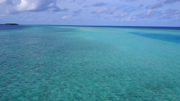 Aerial sky of bay beach by blue sea with sand background