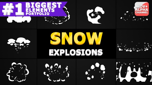 Cartoon Snow Explosions | Motion Graphics alt