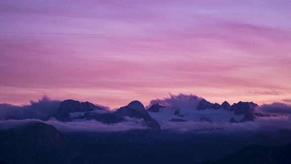 Clouds Moving in Mountains Time Lapse