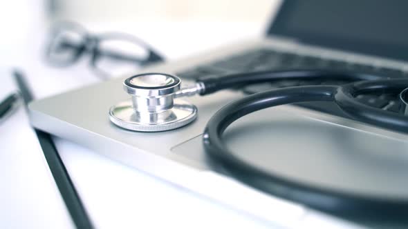 Stethoscope On Laptop