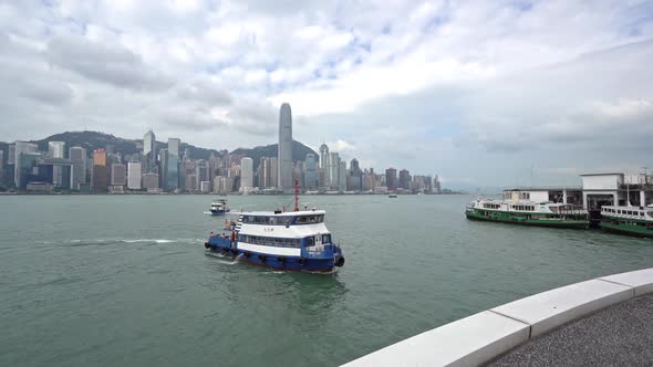 Beautiful building and architecture around Hong kong city skyline