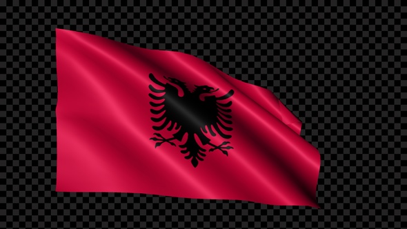 Albania Flag Blowing In The Wind