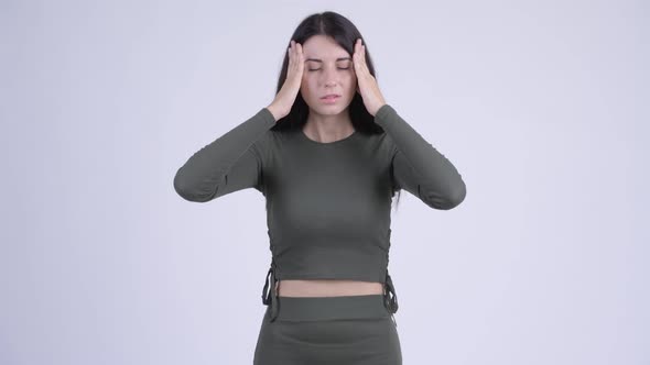 Young Stressed Woman Having Headache
