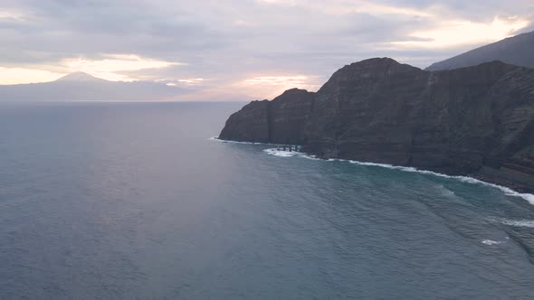 Aerial View of Cliffs in Hermigua La Gomera Canary Islands