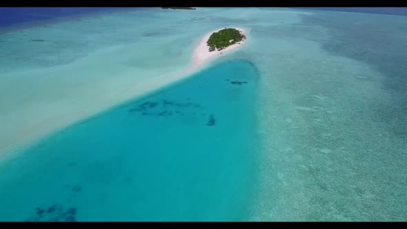 Aerial top view tourism of marine resort beach break by aqua blue ocean and clean sandy background o