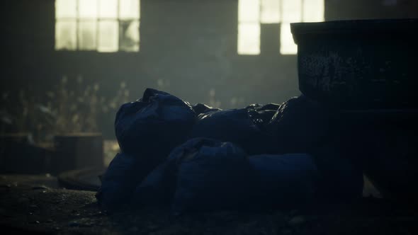 Garbage Bags at City Street an Night alt