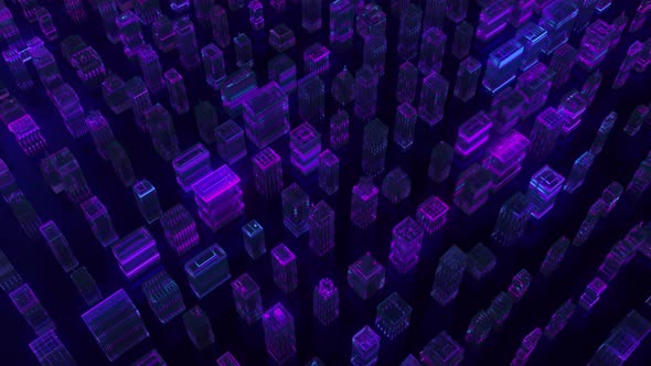 Futuristic Glowing Cityscape Background