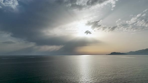 Colorful sunset over the Mediterranean Sea