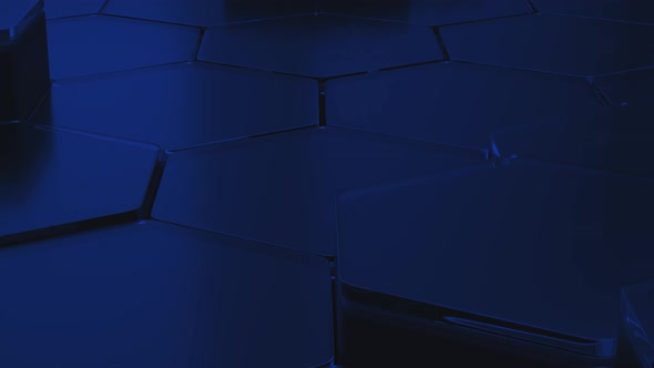 3D Loop Hexagon Background Blue