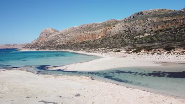 Aerial view to the beautiful Balos beach on the island of Crete, Greece