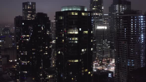 Entrepreneur People Are in Residential Skyscrapers at Late at Night. Night City