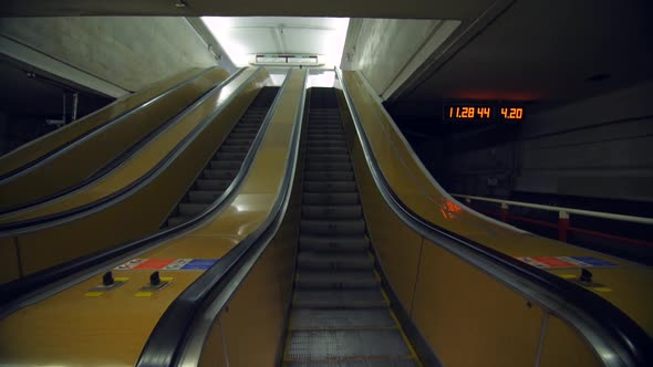 Old Model of an Escalator in the Subway