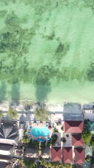 Vertical Video of the Ocean Near the Coast of Zanzibar Tanzania