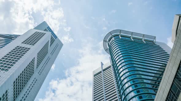 Business Buildings With Clouds