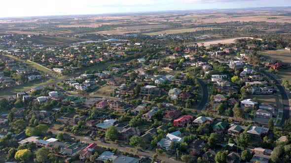 Houses in Suburban Australia Aerial View of Typical Streets and Neighbourhood