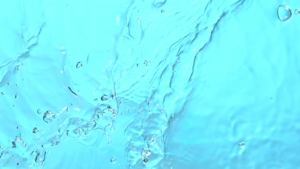 Super Slow Motion Abstract Shot of Blue Water Waves From Top Shot at 1000Fps