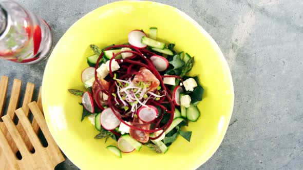 Salad in plate