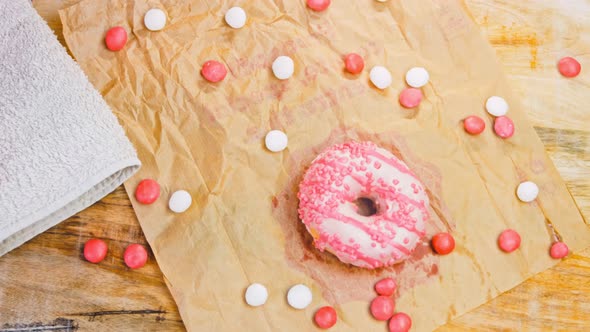 Pink Donuts Decorated with Pink Icing