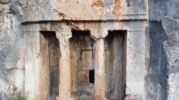 Famous Lycian Tombs of ancient in Fethiye, Turkey