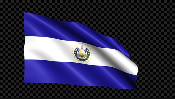 El Salvador Flag Blowing In The Wind