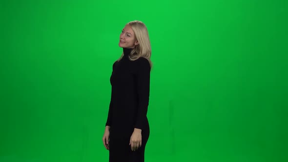 Young Female Claps Green Screen