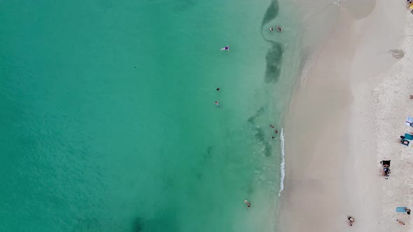 Aerial View of Beautiful Beach in Thailand Drone Point of View