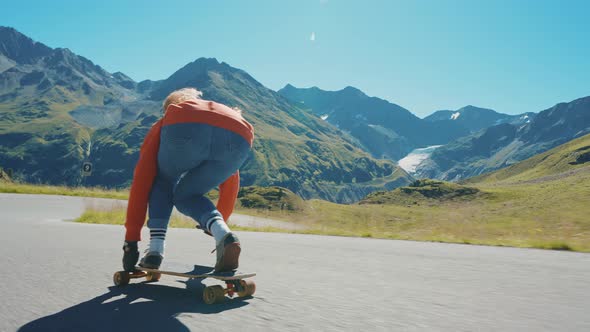 Cinematic downhill longboard session