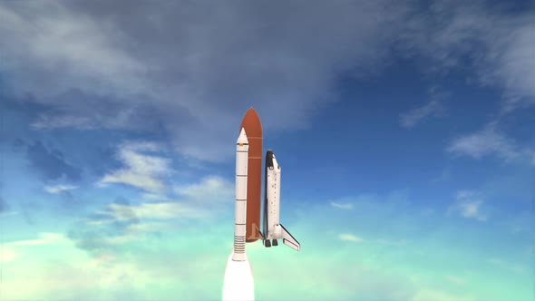 Space Shuttle Launching in Slow Motion